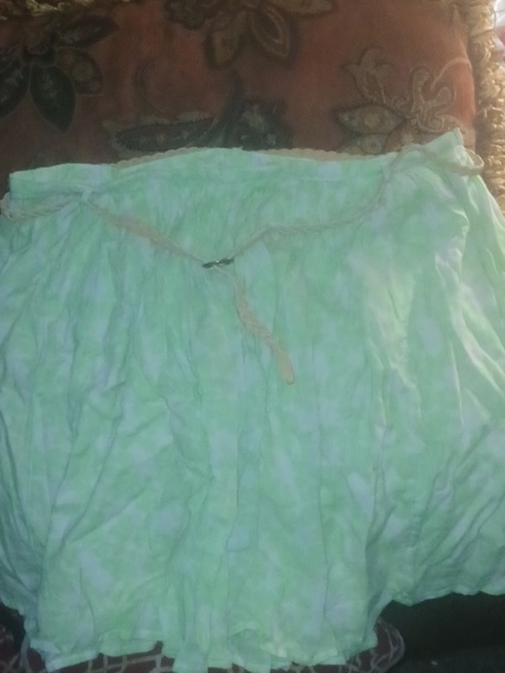 Old Navy Tie-Dye Mini Skirt Green & White Size 6